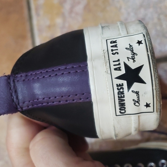 Converse Chuck Taylor all star low top fleece lined black purple - Picture 2 of 8